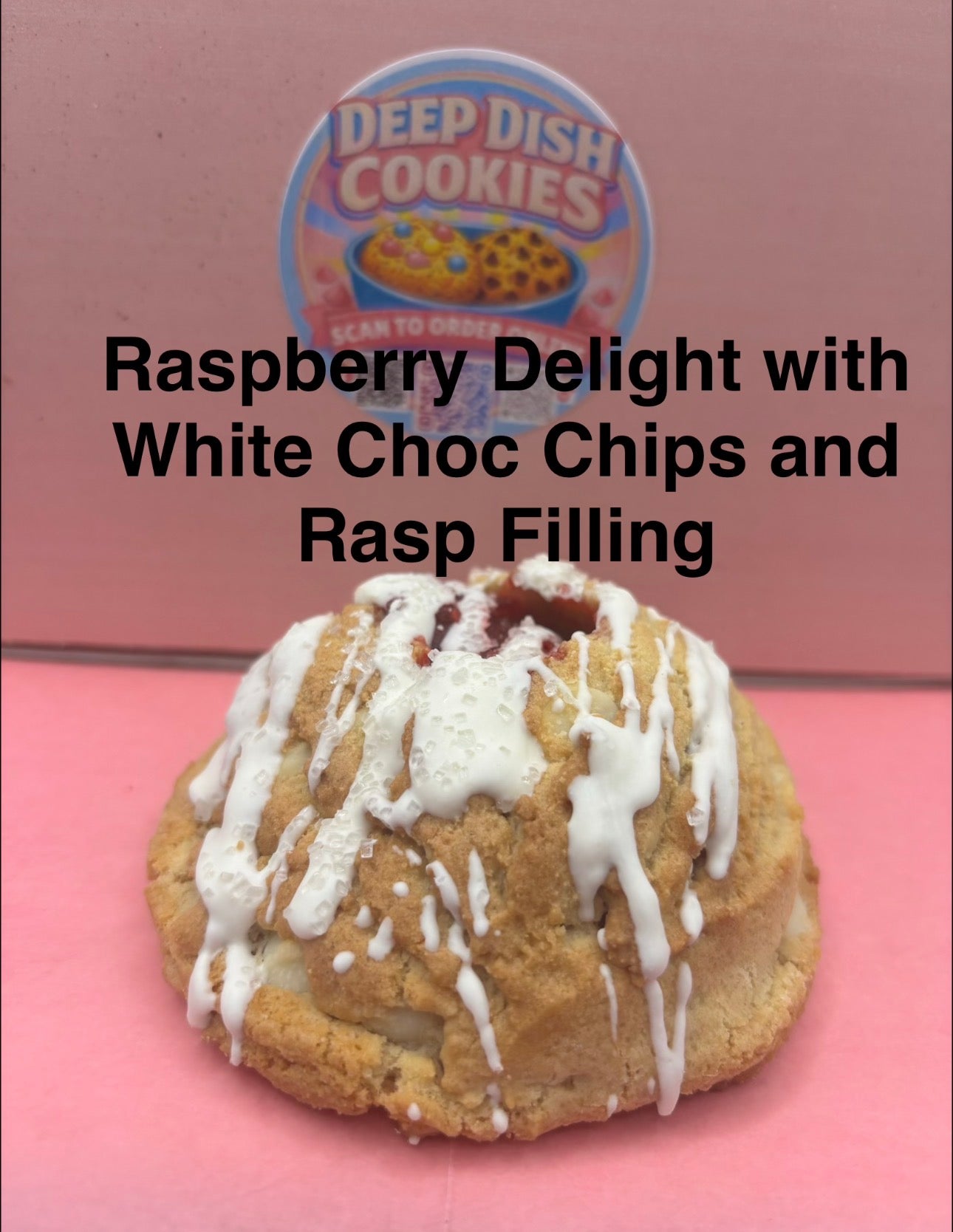 Raspberry Delight w/ White Choc Chips and Raspberry Filling