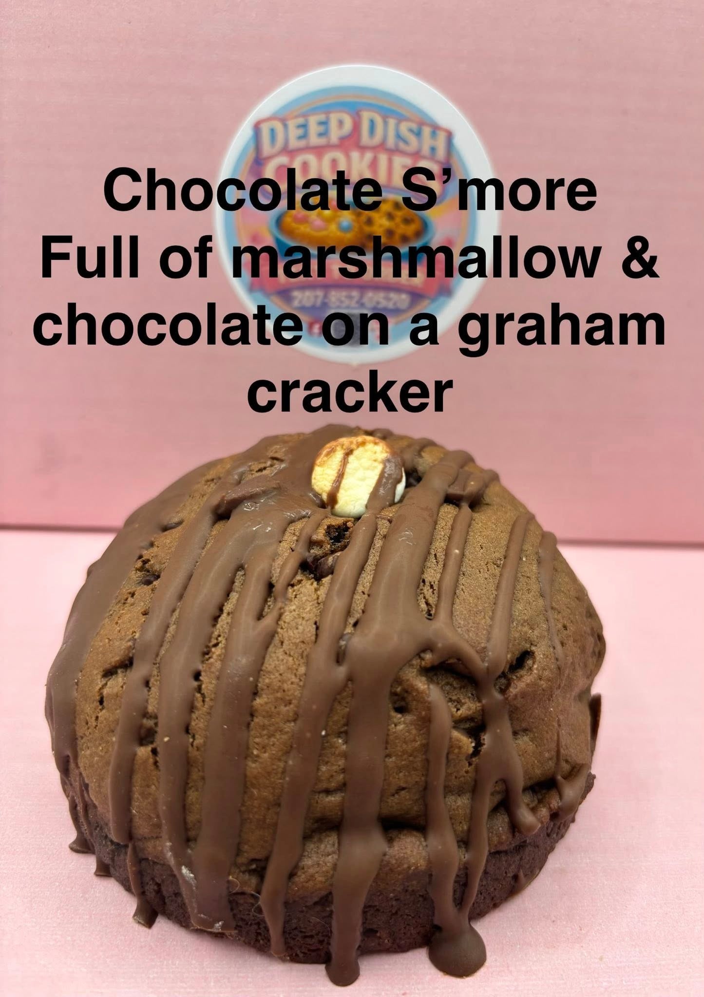 Chocolate S'more filled with Marshmallow Chocolate on a Graham Cracker