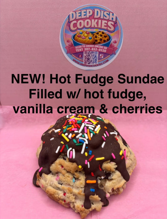 Hot Fudge Sundae Filled w/ Hot Fudge, Vanilla Cream & Cherries
