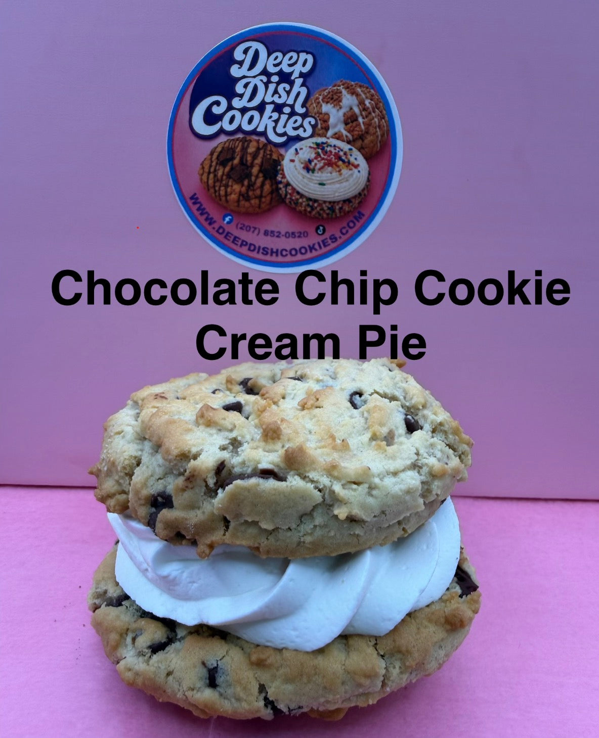 Chocolate Chip Cookie Cream Pie