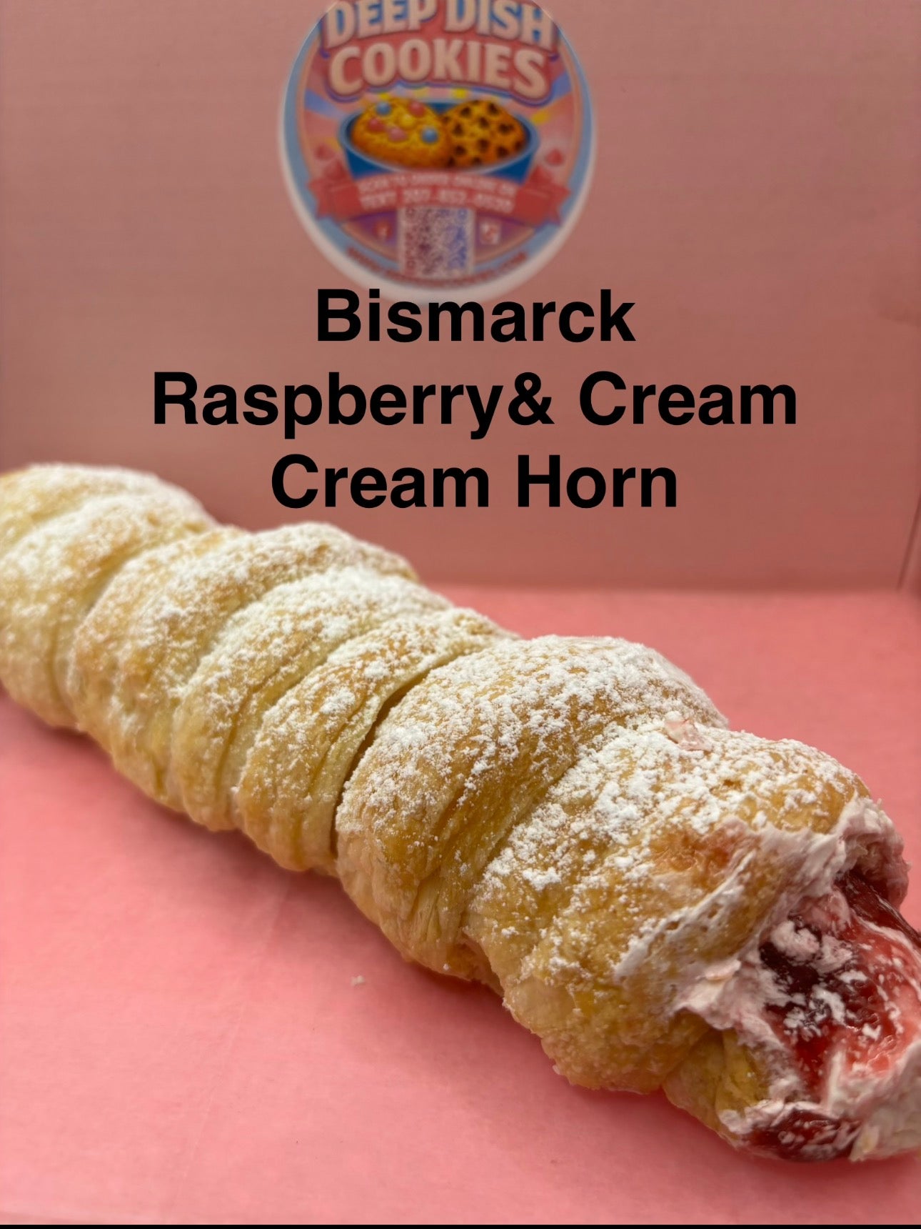 Bismarck Raspberry & Cream Cream Horn