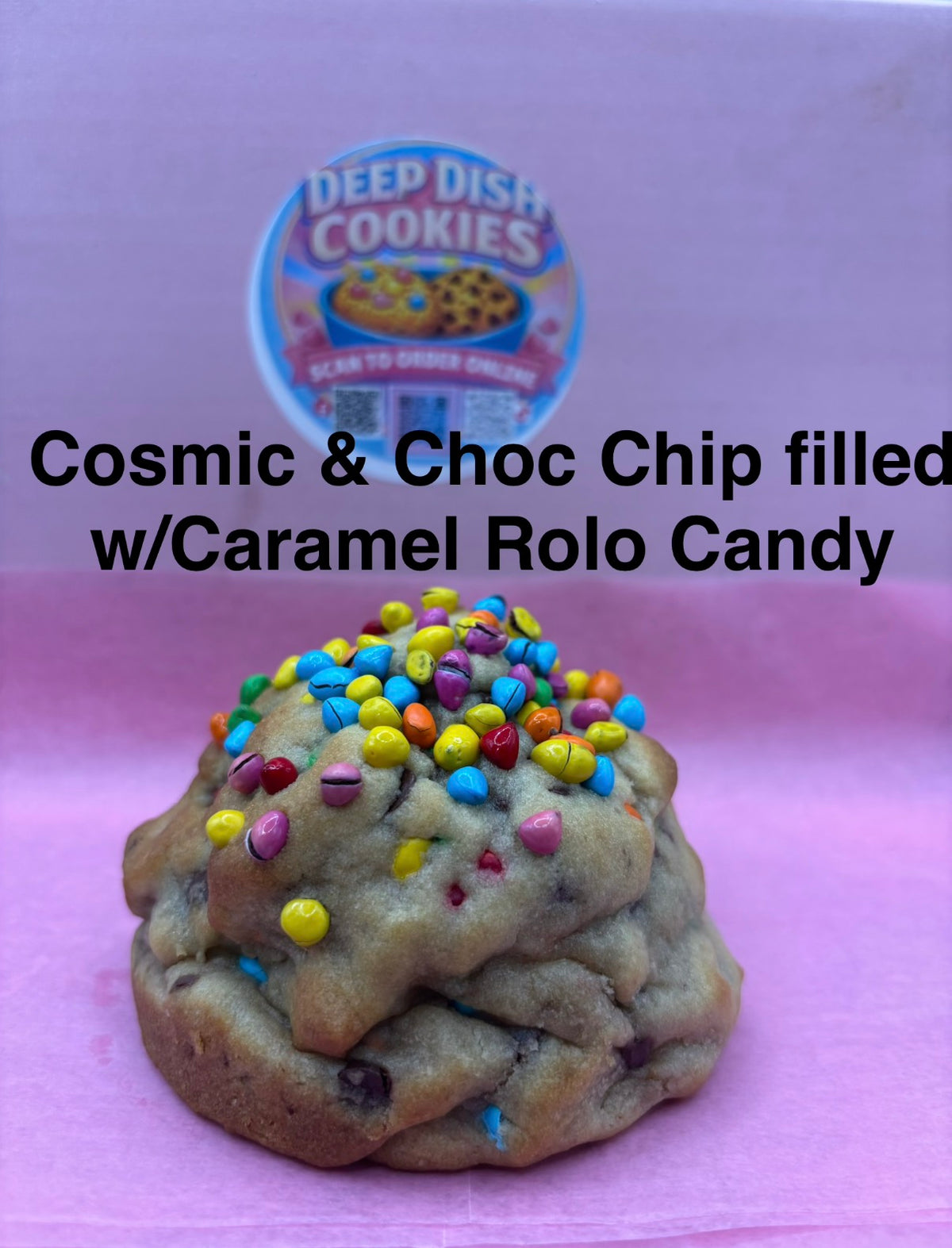 Cosmic & Chocolate Chip filled W/ Caramel Rolo Candy